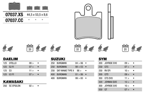 07037 колодки тормозные МОТО(FDB2085)