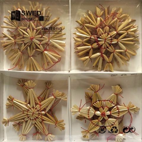 Набор ёлочных украшений Vintertid, 8 шт, 8 см, солома