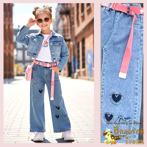 Джинсы девочке (6-11) 251214-DS553