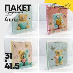 
          Пакет подарочный 31х41.5х12см "Мишки" с тиснением (Микс)