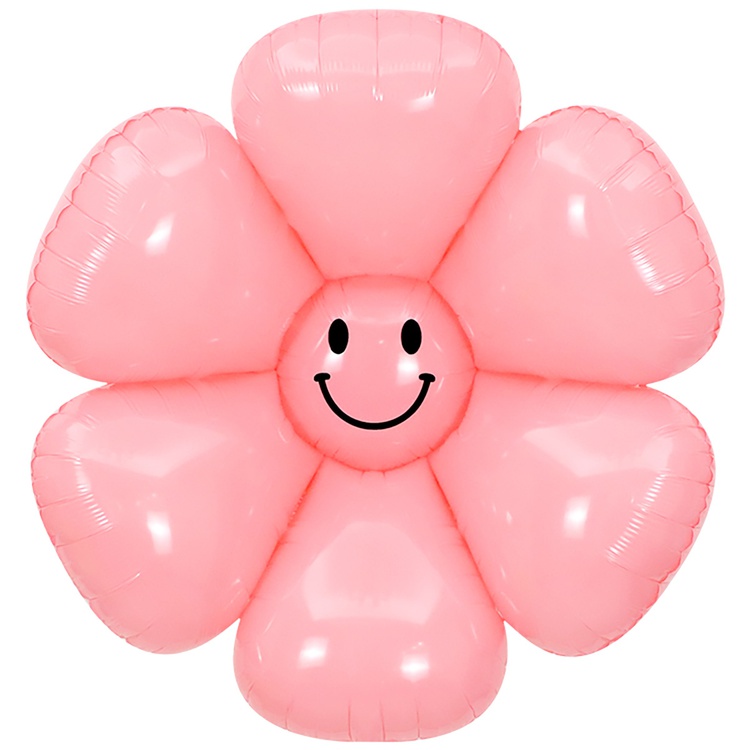 К Фигура, Цветок, Ромашка Смайл, Розовый, 43''/109 см, 1 шт.