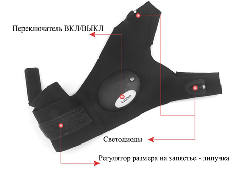 Перчатки со встроенным фонариком Glovelite