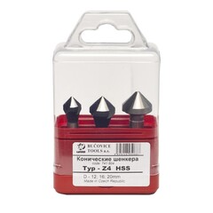 Набор зенковок 90° 12-20мм 3z HSS 3шт Bucovice(CzTool) 741804
