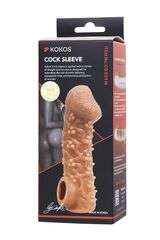 Телесная закрытая насадка с пучками шишечек Cock Sleeve Size M - 15,6 см. - 