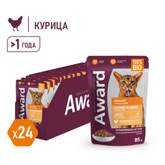 AWARD пауч для взрослых кошек для для профилактики мочекаменной болезни (курица) в соусе 85 гр