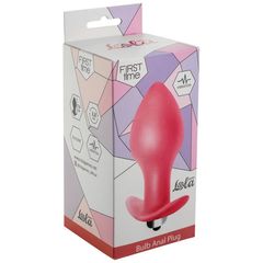 Розовая анальная вибропробка Bulb Anal Plug - 10 см. - 