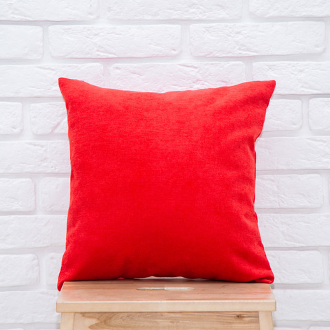 Подушка 40*40 микровельвет (красная)