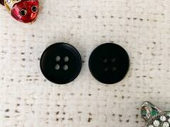 Пуговицы, d 1,5 см, 4 прокола, чёрный