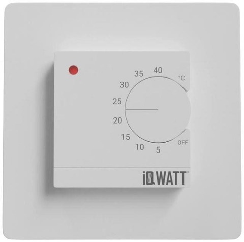Терморегулятор/термостат электромеханический для тёплого пола. Цвет Белый. IQWATT серия IQ THERMOSTAT D. IQTHERMOSTATDW