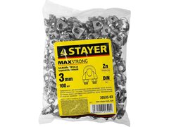 STAYER DIN 741, 3 мм, 100 шт, зажим троса (30535-03)