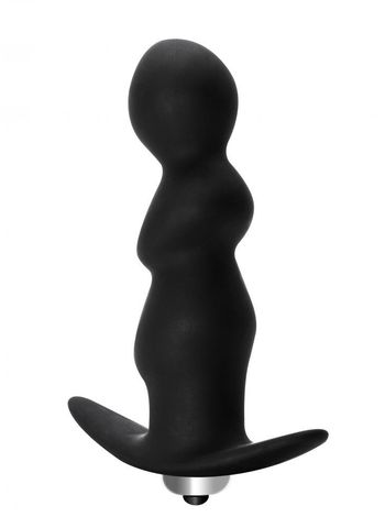 Чёрная фигурная анальная вибропробка Spiral Anal Plug - 12 см. - Lola Games First Time 5008-03lola
