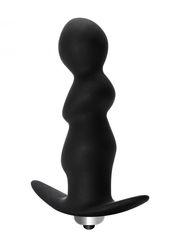 Чёрная фигурная анальная вибропробка Spiral Anal Plug - 12 см. - 