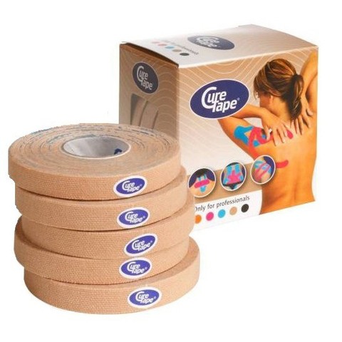 Тейп кинезиологический CureTape Neutral, 1 см x 5 м, уп. 5 шт, арт. 160929, телесный