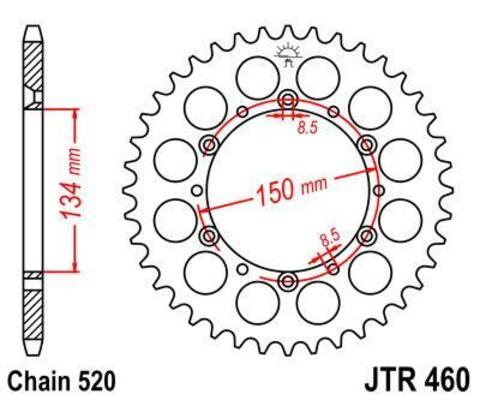 Звезда мотоциклетная JT JTR460.50SC самоочищающаяся