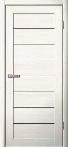 Дверь межкомнатная Ла Стелла 242, цвет снежный ясень, экошпон, стекло черное