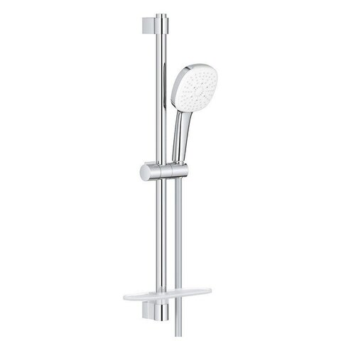 Grohe 27576003 Tempesta 110 Cube Душевой гарнитур, лейка 3 режима, штанга 600 мм, 9,5 л/мин, с полочкой