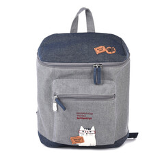 Рюкзак NEKOMARUKE "BUTTER KEKS", серый шёлк, 23-6521-1, KUSUGURU