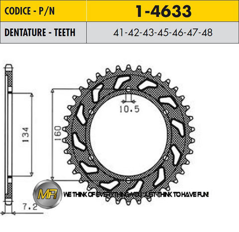 Звезда задняя ведомая Sunstar Rear Sproket 1-4633-46 для мотоцикла Honda CBR 600 F CBR 600 RR