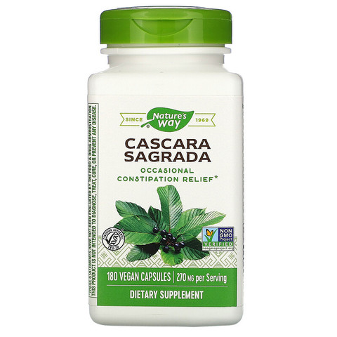 Nature's Way, Cascara Sagrada, 270 mg, 180 Vegan Capsules