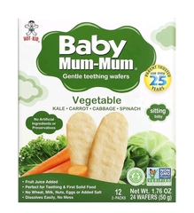 Hot kid, Baby Mum-Mum, вафли для мягкого прорезывания зубов, с овощами, 12 пакетиков, по 2 шт.