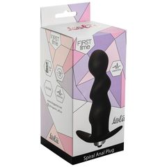 Чёрная фигурная анальная вибропробка Spiral Anal Plug - 12 см. - 