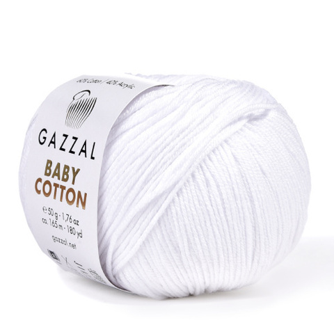 Пряжа Gazzal Baby Cotton 3432 белый