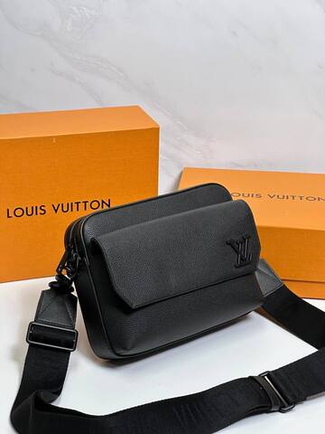 Мужской мессенджер Louis Vuitton Fastline из яловой кожи, черный