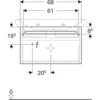 Шкафчик для раковины Geberit myDay, с одним выдвижным ящиком: B=68см, H=41см, T=43см, Белый / Высокоглянцевое покрытие