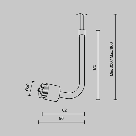 Заглушка для подвесного монтажа системы с вводом питания Maytoni SHELF CA024PL-P-B
