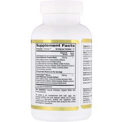 California Gold Nutrition, Fungiology, MushRex Plus, комплекс грибов полного спектра, сертифицированный органический продукт, Immune Assist™ Micron, 120 капсул Plantcap