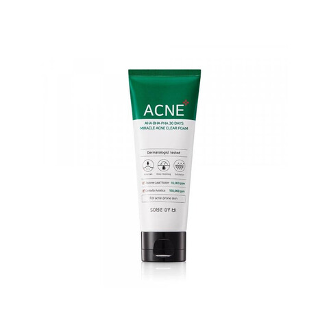 Some By Mi AHA,BHA,PHA TEATREE 30DAYS MIRACLE Acne Clear Foam Пенка для умывания с кислотами 100 мл