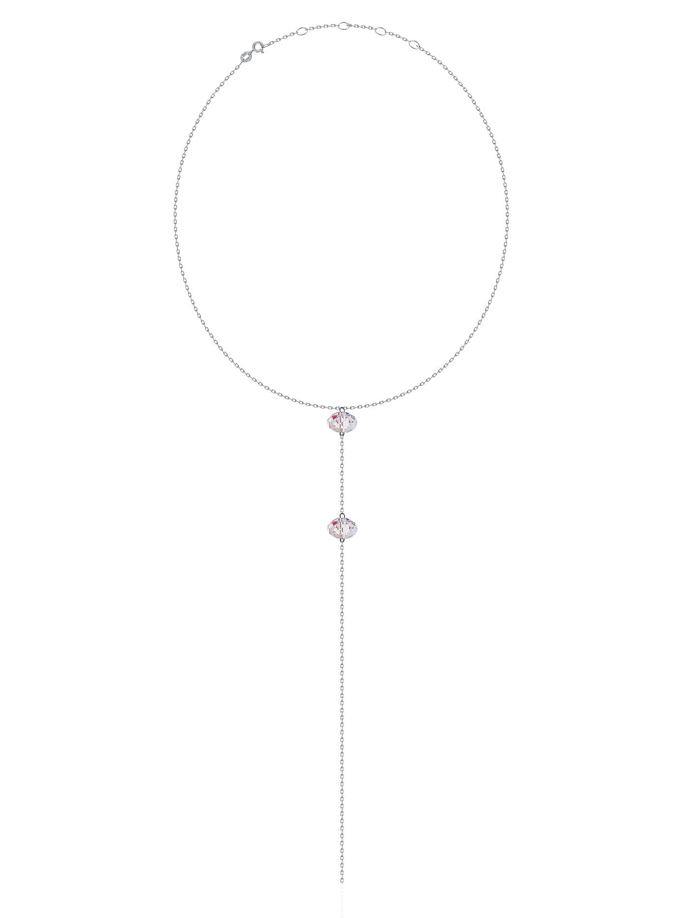 Серебряный чокер на шею с кристаллом Swarovski
