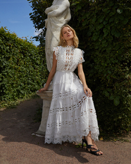 Платье кружевное длинное с крылышками