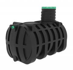 Септик переливной Мультпласт Термит Профи+ 8.5 S 8500 л. горизонтальный / 3500 л. в сутки / 20 чел. / самотечный сброс (3360x1970x2590см;321кг;черный) - арт.555465