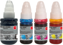 Чернила Cactus CS-GI-490set GI-490 голубой/пурпурный/желтый/черный набор 3x70мл для Canon PIXMA G1400/G1410/G1411, G2400/G2410/G2411, G3400/G3410/G3411, G4400/G4410/G4411