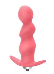 Розовая фигурная анальная вибропробка Spiral Anal Plug - 12 см. - 