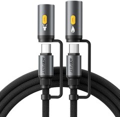 Кабель ACEFAST J4 Multi-Function Charging Data Cable USB-C+ Led Light + Cigarette Lighter с коннектором в прикуриватель, черный