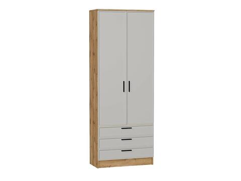 Шкаф двухстворчатый Стиль ШК-803 с ящиками Grey Silk Дуб Вотан