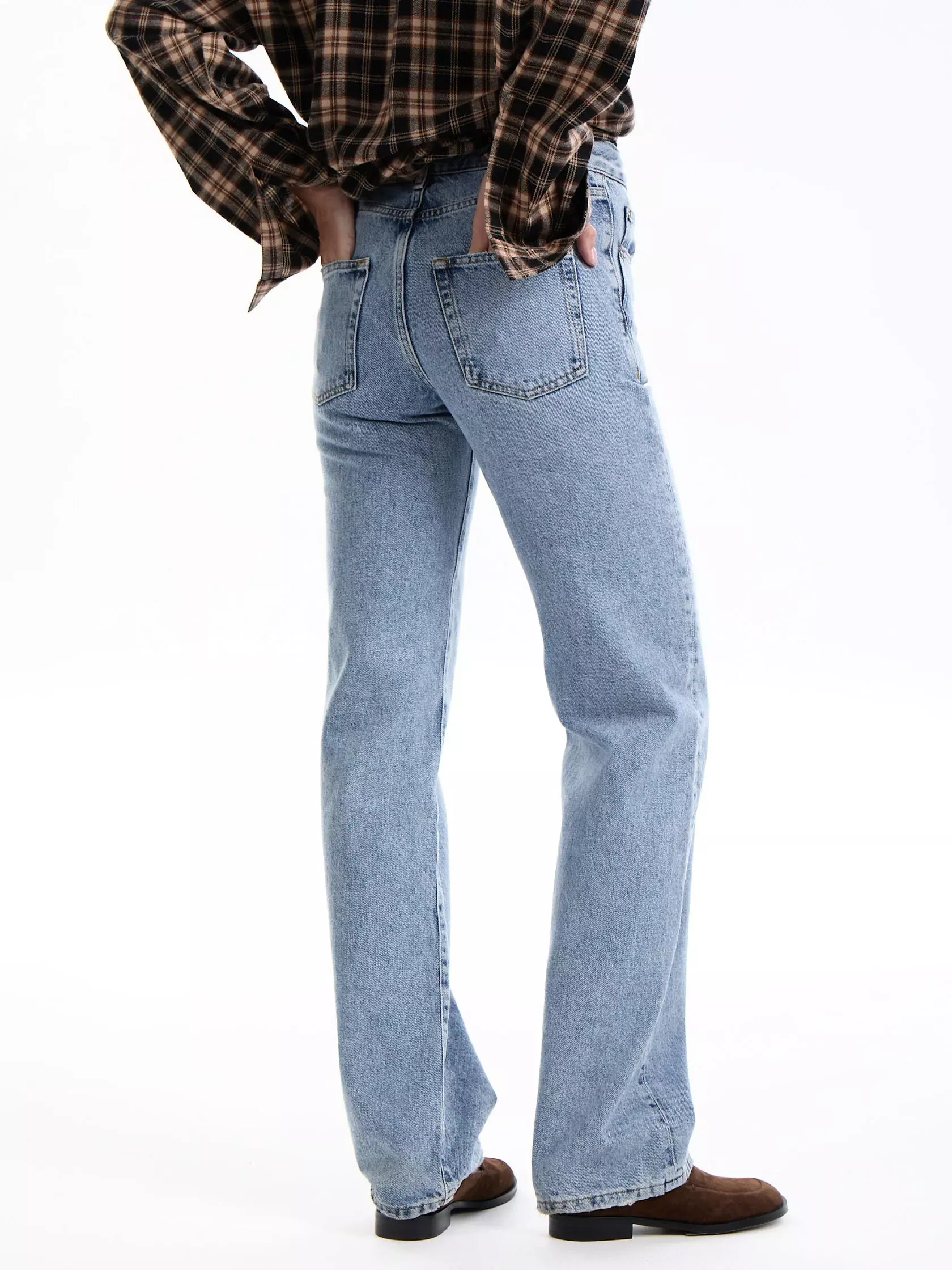 Джинсы relaxed straight синего цвета