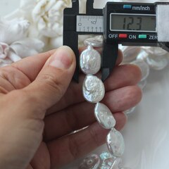 Жемчуг натуральный барочный, монетка, 17,7-18,7 мм, 1 нить, Ж032