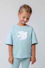 фуфайка  для девочки  КР 301987-1/голубой