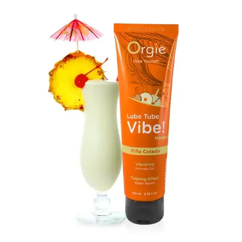 Гель-лубрикант с эффектом вибрации Lube Tube Vibe Medium Pina Colada - 100 мл.