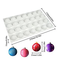 Форма силиконовая «Шары на елку» 28 ячеек