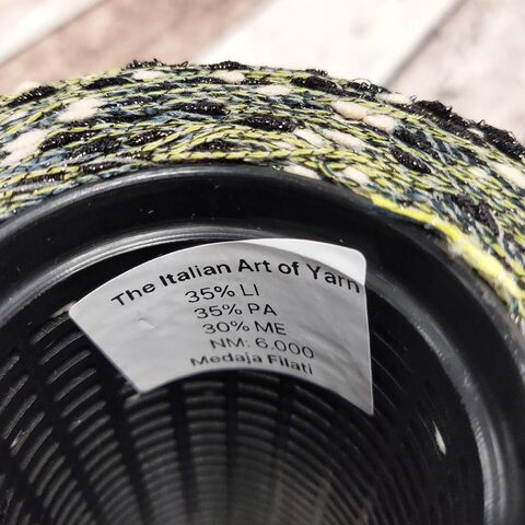 Лен (35%) с люрексом и шишибриками NODINO DI LINO 600 желто-зеленый