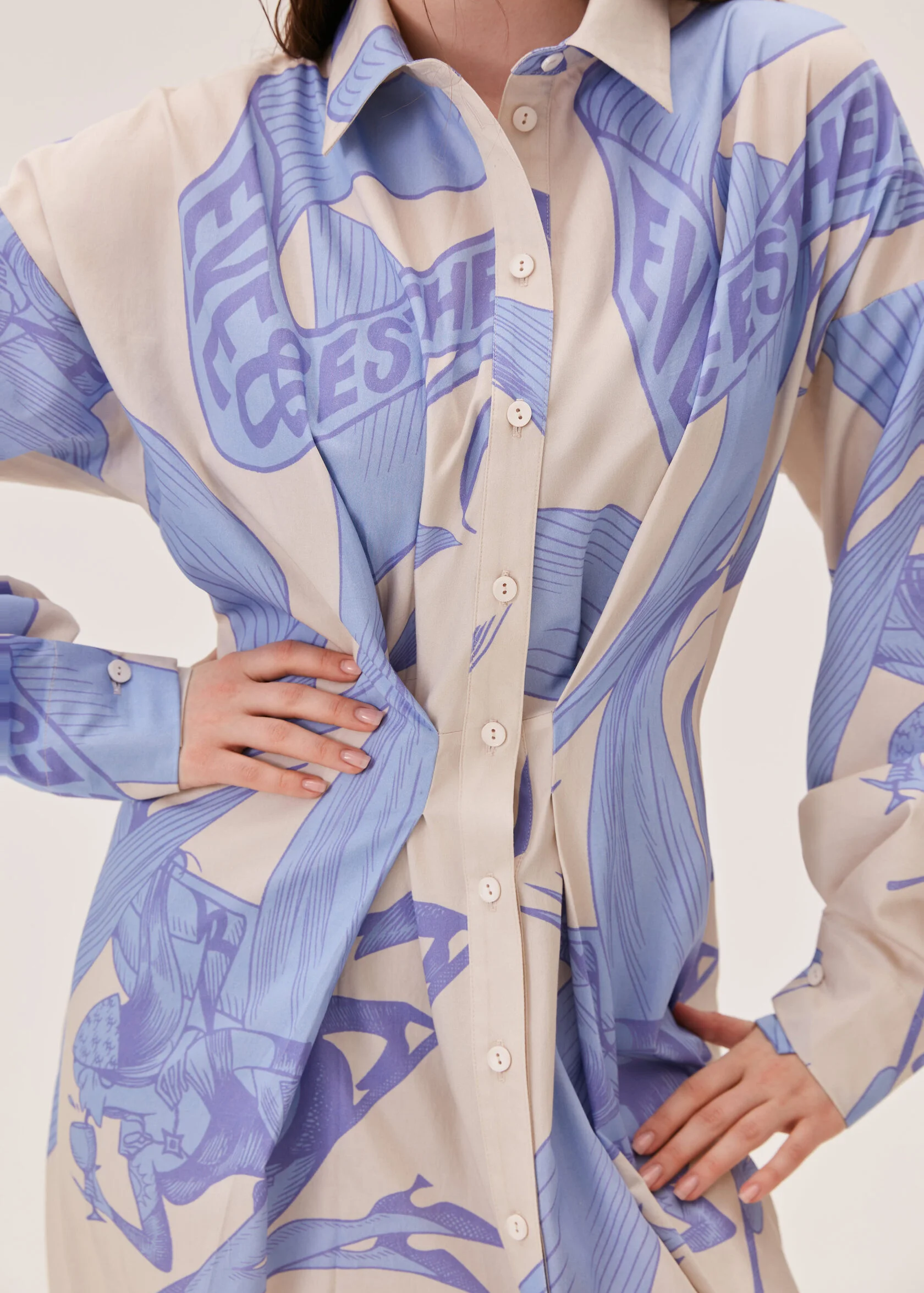 Платье-макси LOVERS бежево-голубого цвета