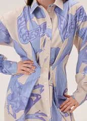 Платье-макси LOVERS бежево-голубого цвета