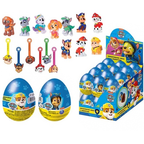 ЩЕНЯЧИЙ ПАТРУЛЬ Шоколадное яйцо с игрушкой 1кор*6бл*24шт, 20г