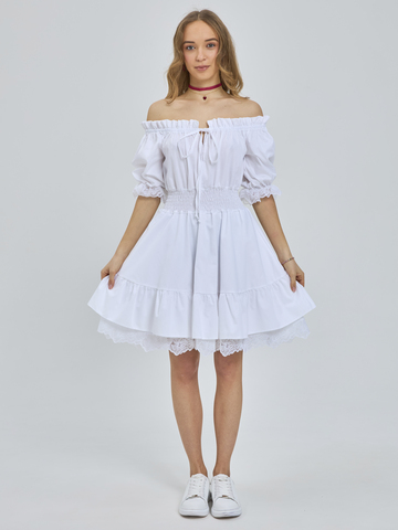 Сарафан летний однотонный для девочки белый