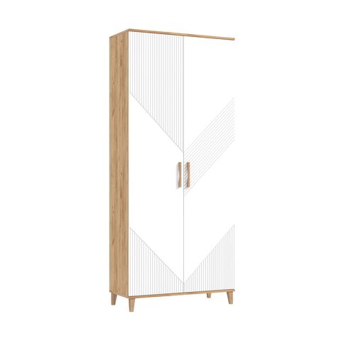 Ирис Прихожая Шкаф (Браш Вайт, Дуб Крафт)