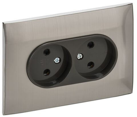 SKANDY Роз. 2-я без з/к с з/ш 10А сб. SK-R09N никель IEK